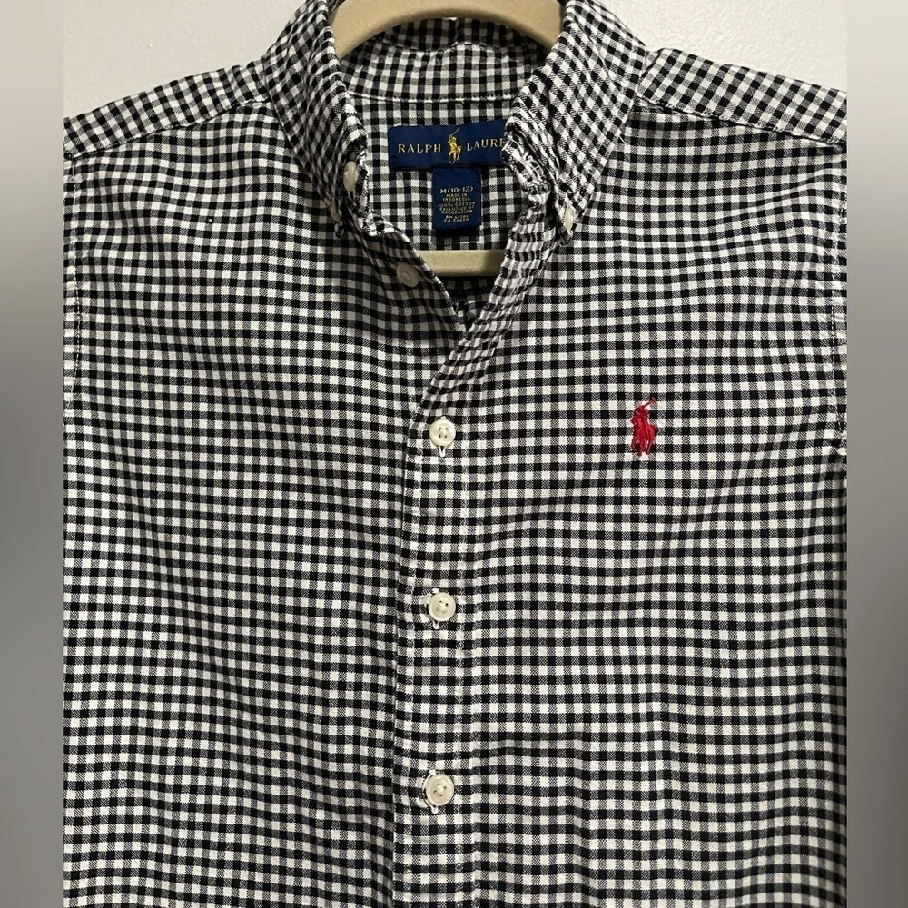 Ralph Lauren Kids Gingham Print Long Sleeve  Button shirt